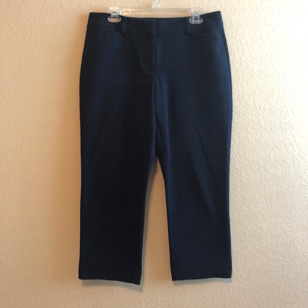 Ann Taylor Curvy Navy Capri Dress Pants • 10
